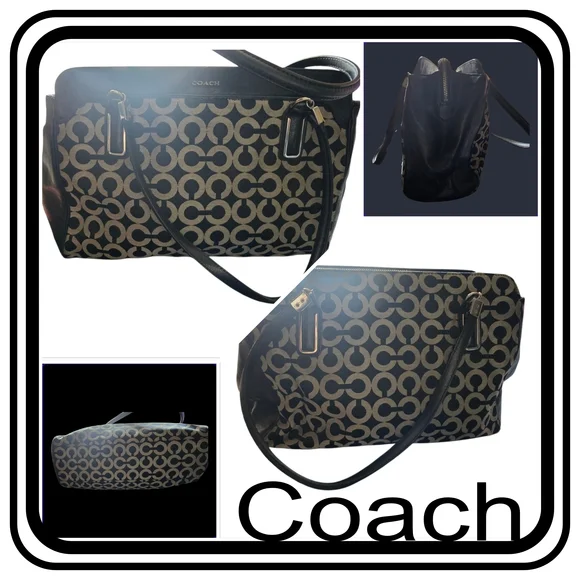 Coach, Madison, Black and Tan Women's Tote, Style 25624~EUC - Picture 3 of 11
